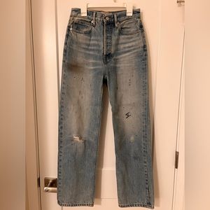 Everlane Rigid Way-High Paint Splatter pattern jeans